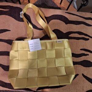 Comely Bag Womens Medium Green Tote And Wallet Seatbelt Shoulder Purse Woven